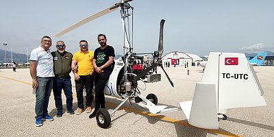 Gyrocopter turu ile Antalya'nın havadan tadını çıkaracaklar